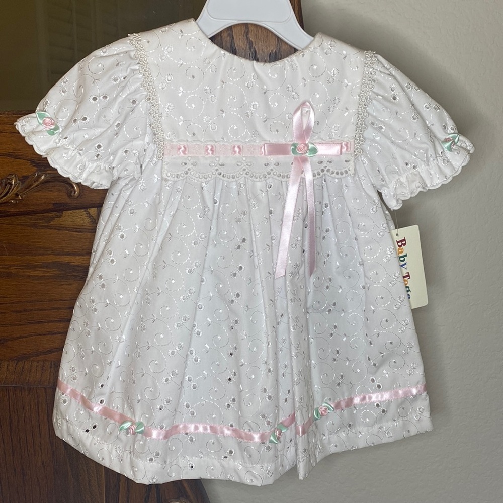 Baby‎ Togs Children’s Wear Easter Formal Spring Flower Eyelet Dress Lace Detail